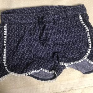 Blue Shorts with White Trim